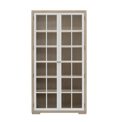 Pulaski Accents - 5-Shelf Glass Door Bookcase - Natural Wood Finish