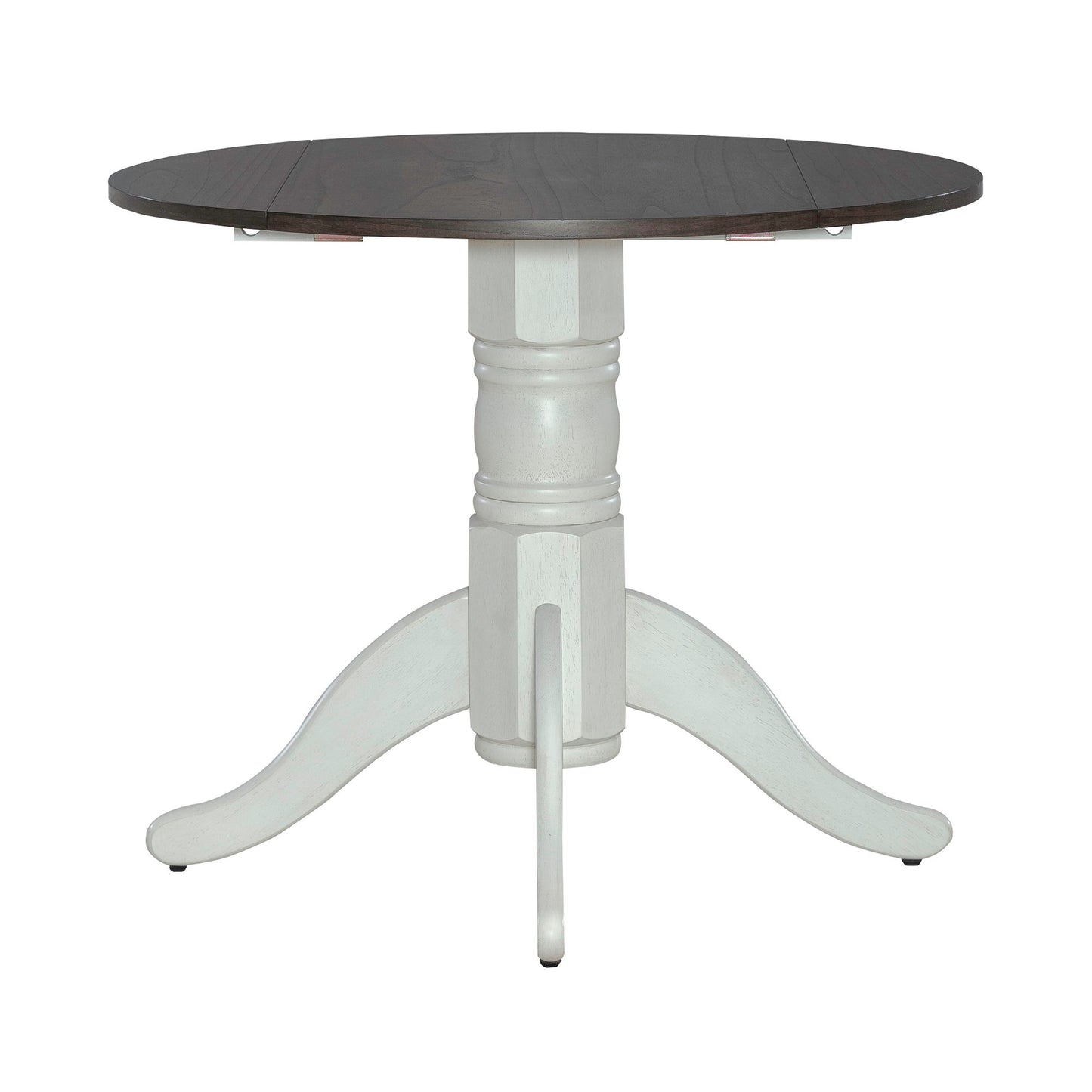 Brook Bay - Drop Leaf Table Base - Textured White / Carbon Gray