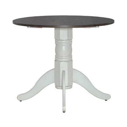 Brook Bay - Drop Leaf Table Base - Textured White / Carbon Gray