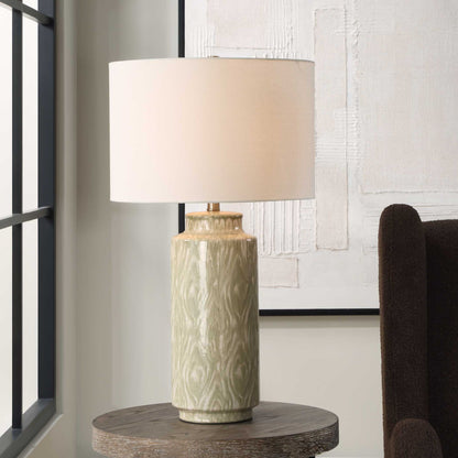 Laurel - Sage Ceramic Table Lamp - Green