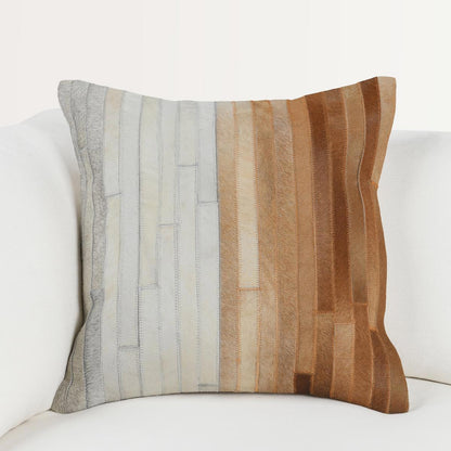 Meru - 20" x 20" Hide Pillow - Tan Multi