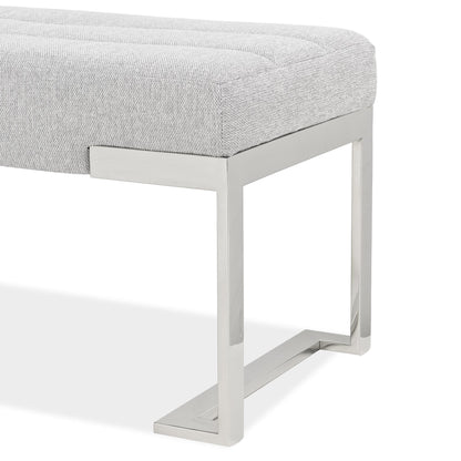 Signature Beds & Benches - Tulip Accent Bench - Gray / Chrome