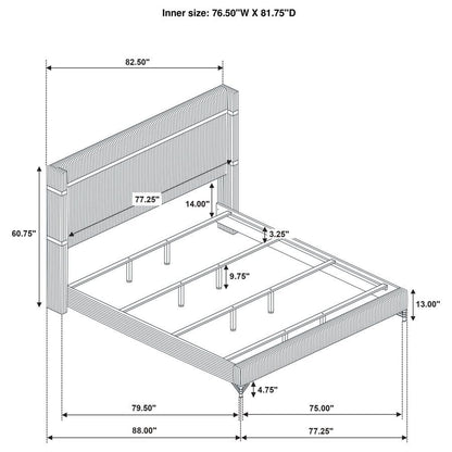 Lucia - Bedroom Set With Upholstered Wingback Panel Bed