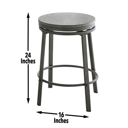 Portland - 3 Piece Dining Set With Round Counter Table - Gray