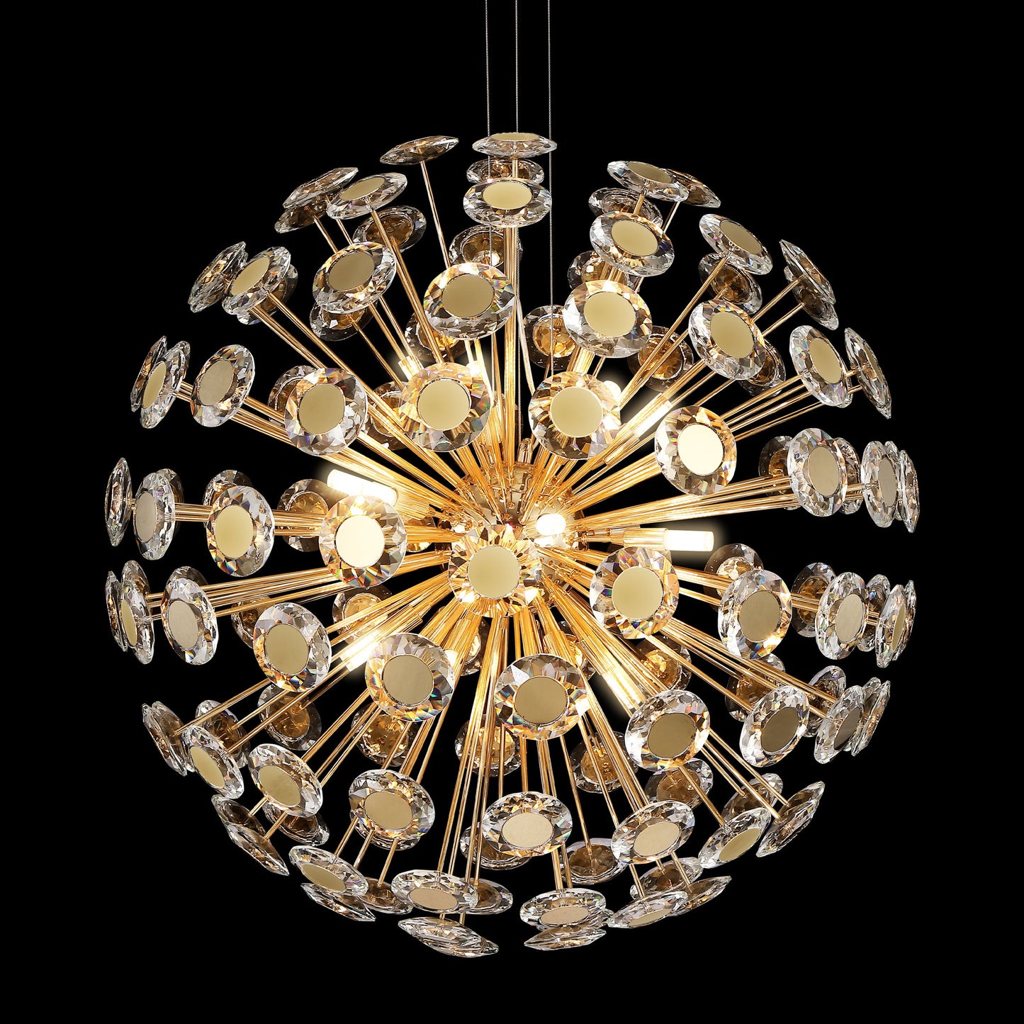Michael Amini Lighting - Pendant 18 Light-Round Crystal Chandelier - Gold