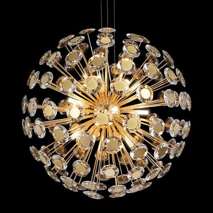 Michael Amini Lighting - Pendant 18 Light-Round Crystal Chandelier - Gold