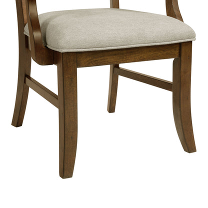 Phillipe - Dining Arm Chair With Fabric (Set of 2) - Cherry And Gray