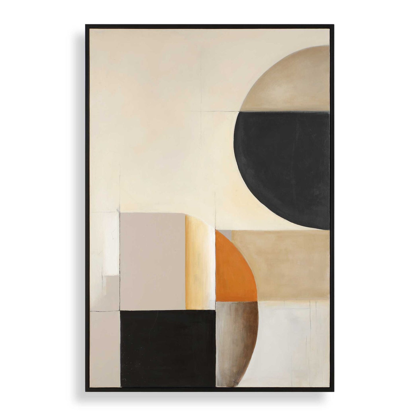 Western Hemisphere - Hand Painted Canvas - Black / Brown / Gray / Orange