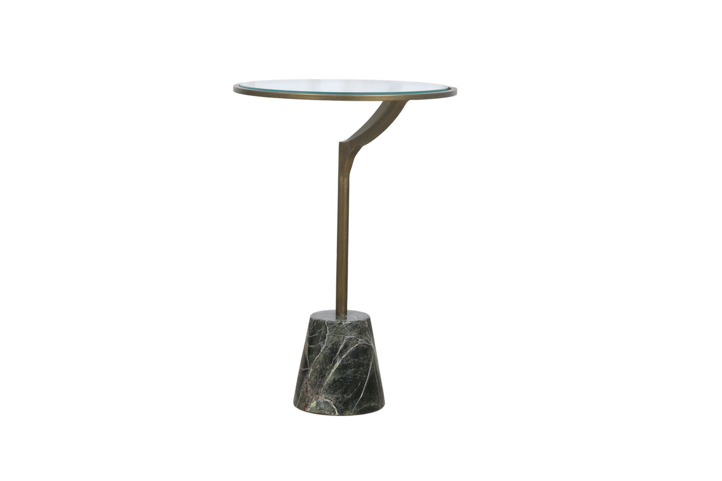 Gianna - Accent Table - Antique Brass / Green Marble
