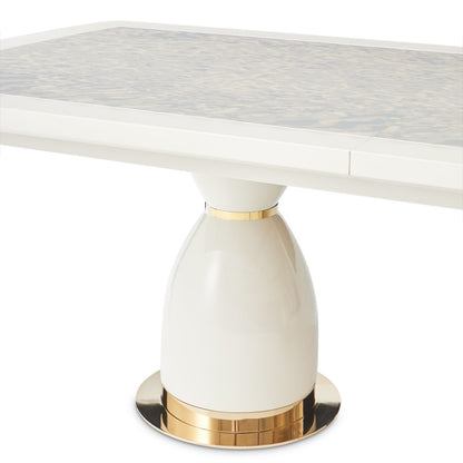 Lisbon - Double Pedestal Dining Table - Silken Matte Cream