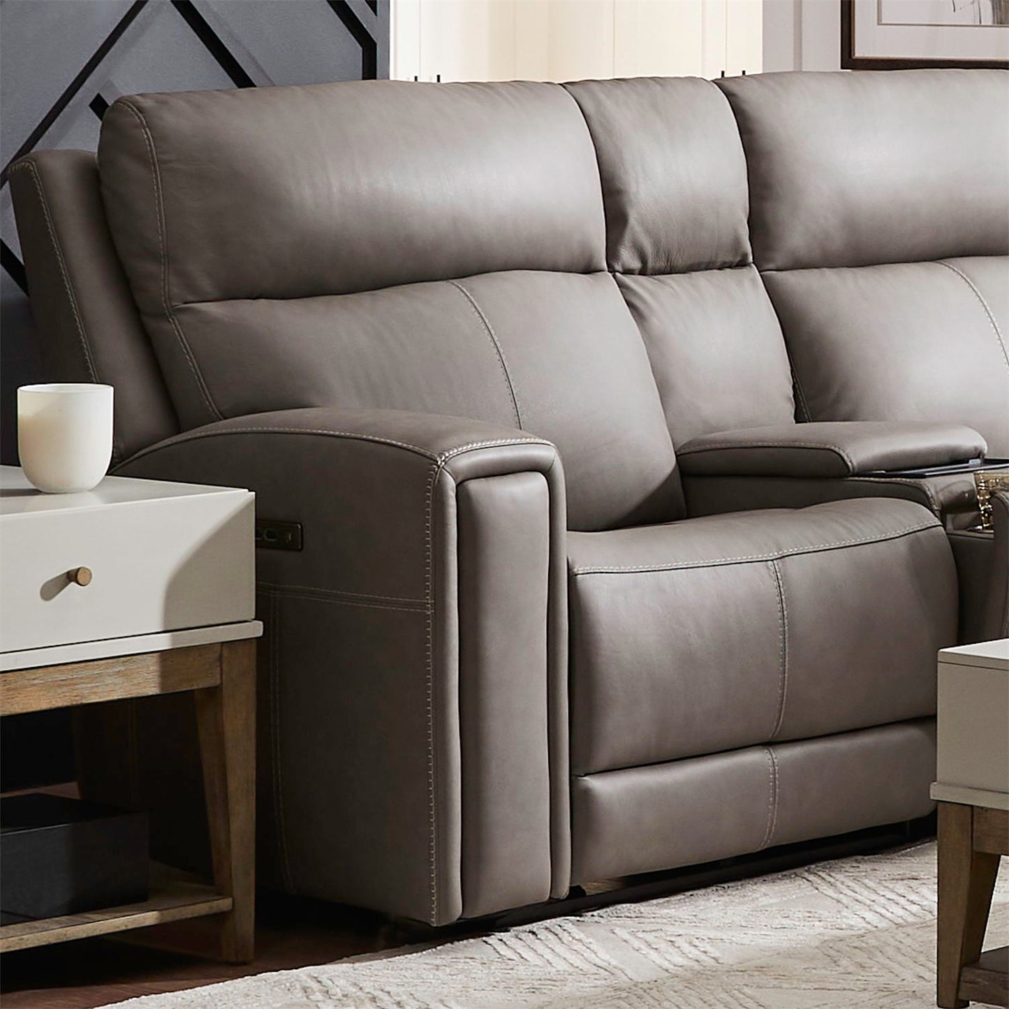 Camden - L Arm Recliner P3 & ZW - Aline Light Gray