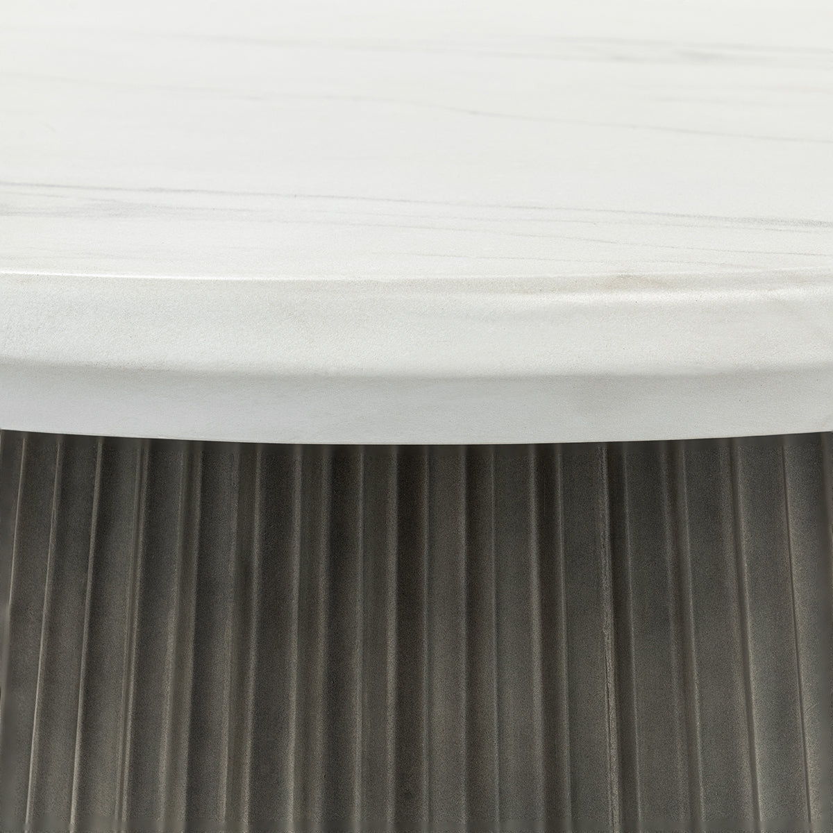 Caspia - 47" Outdoor Round Dining Table - Snowdrift White / Black