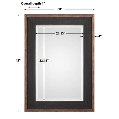 Staveley - Rustic Mirror - Black