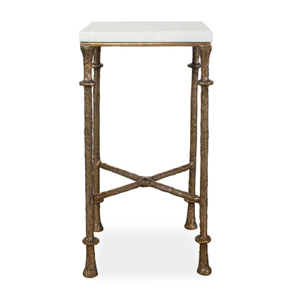 Penelope - Marble Accent Table - Brass / White