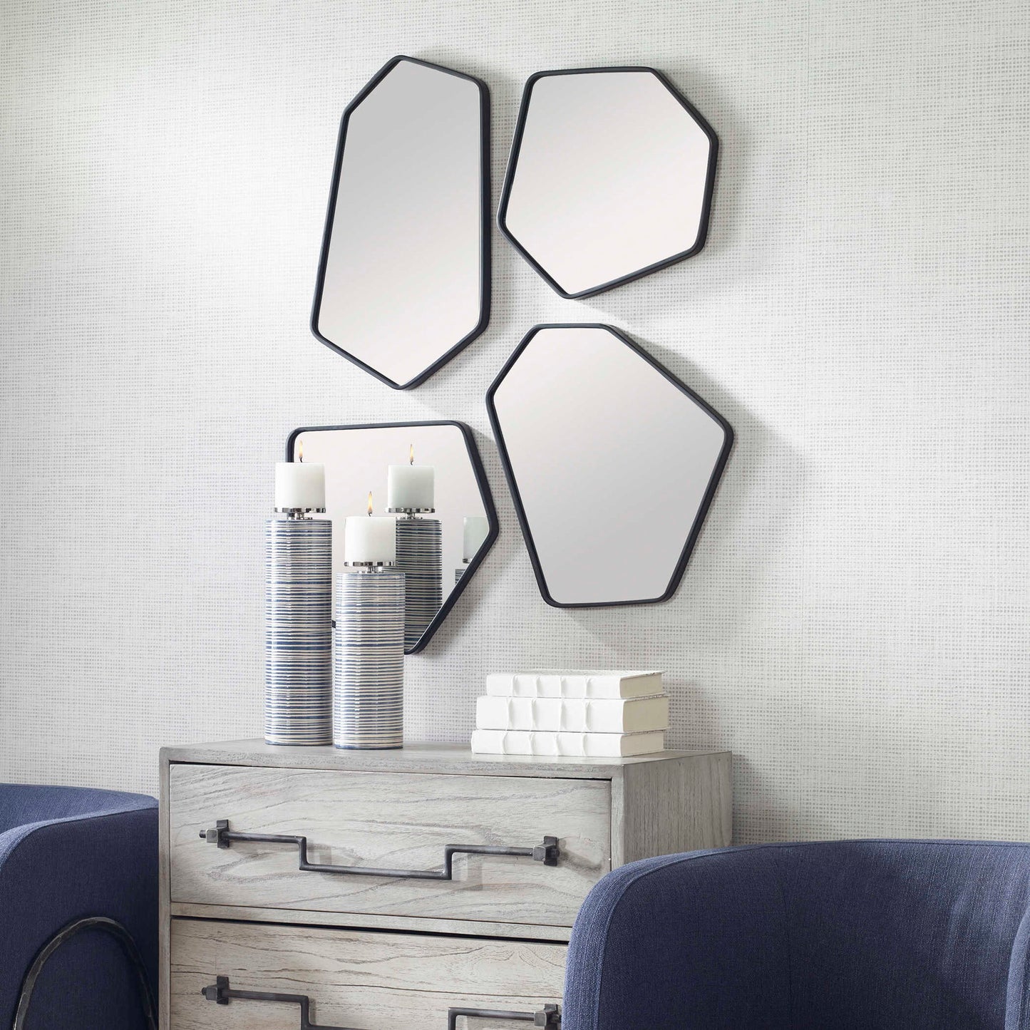 Linneah - Mirrors (Set of 4) - Black