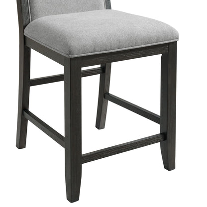 Elodie - Fabric Counter Chair (Set of 2) - Charcoal / Gray