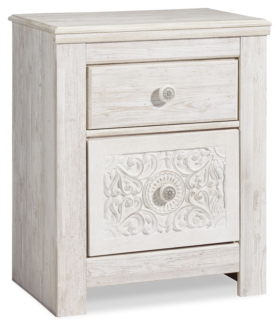 Paxberry - Two Drawer Night Stand - Whitewash