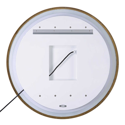 Crofton - Lighted Brass Round Mirror
