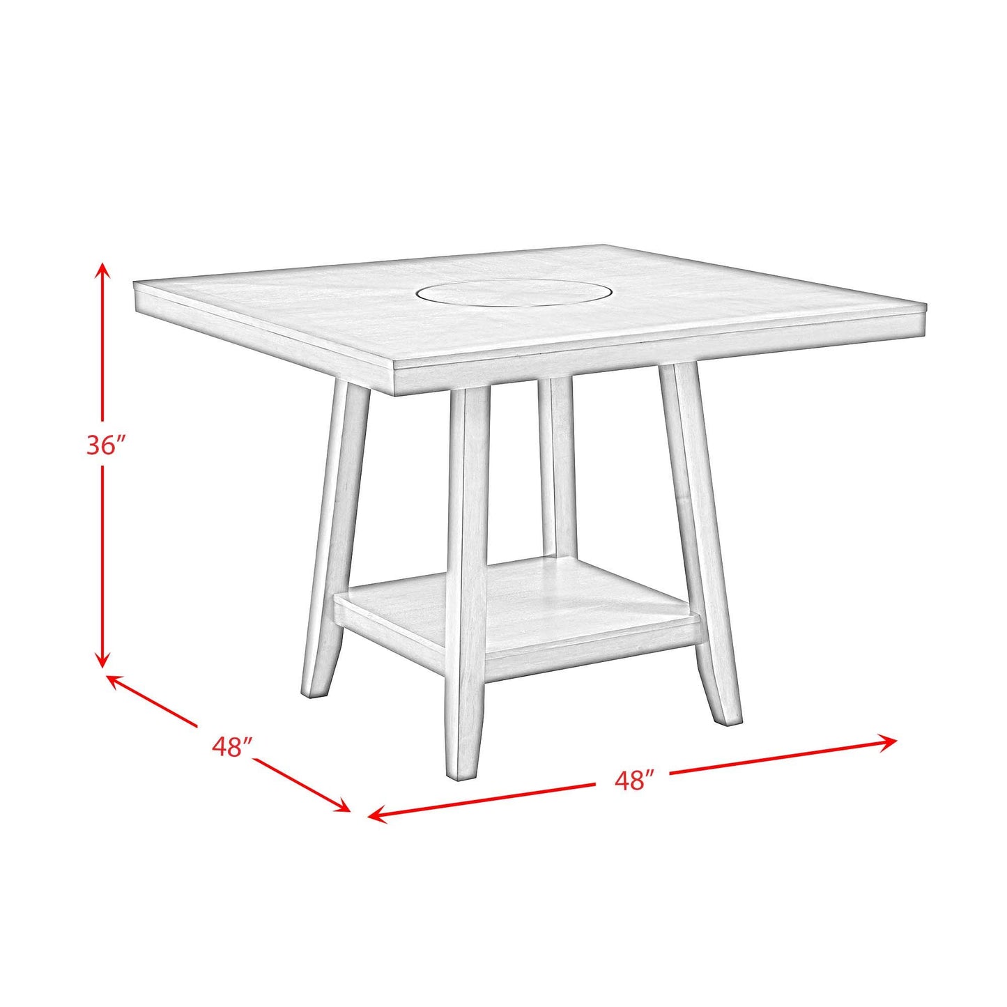 Seneca - Square Counter Table With Lazy Susan