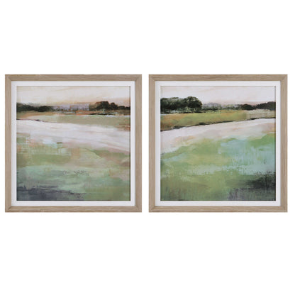 Vivid Vista - Framed Prints (Set of 2) - Green