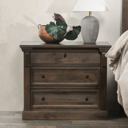 Adelaide - Wood 3 Drawer Nightstand - Cocoa Brown