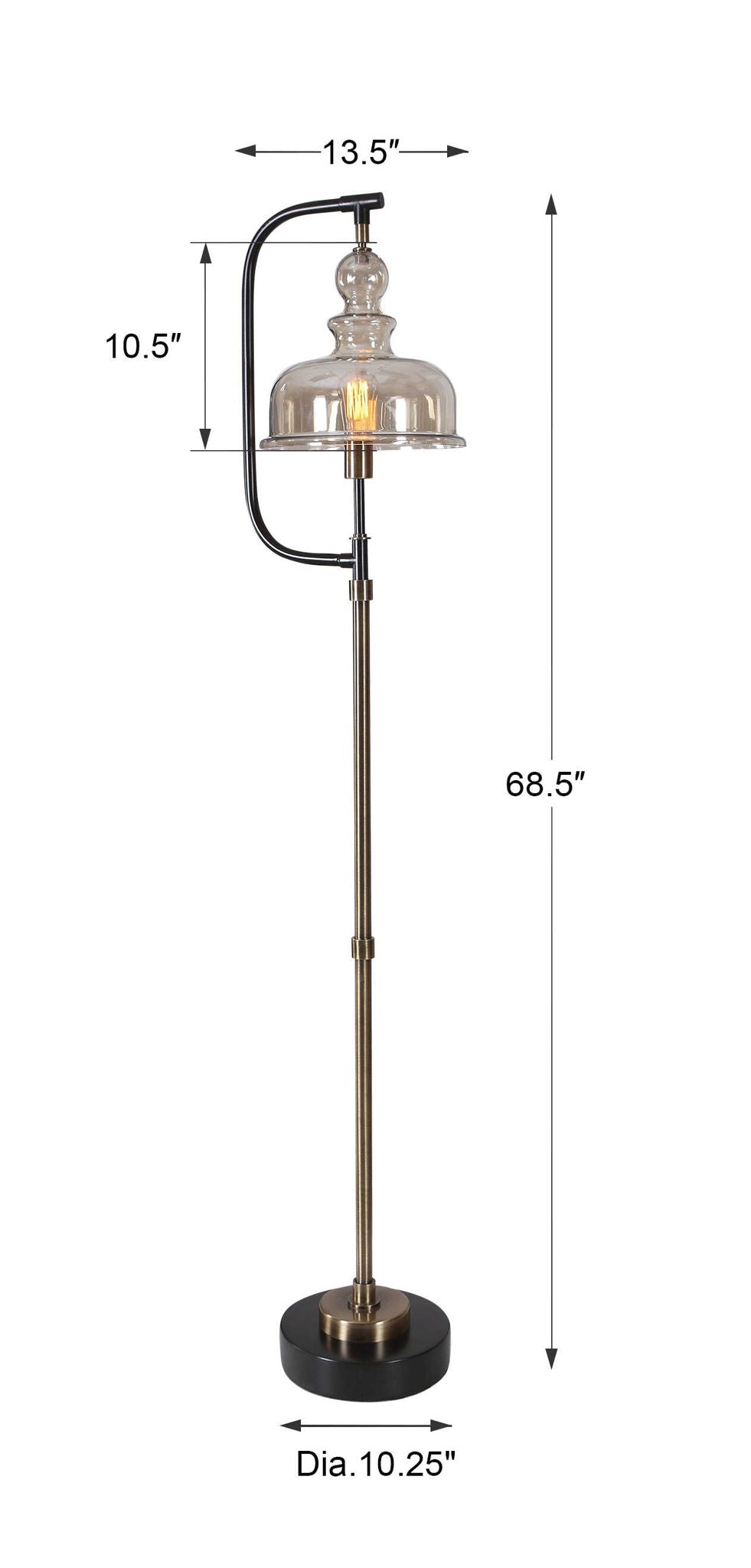 Elieser - Industrial Floor Lamp - Light Brown
