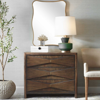Bowtie - 3 Drawer Mid-Century Chest - Dark Brown