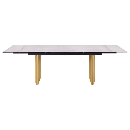 Vesa - Glass Top Extension Dining Table - Beige