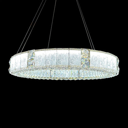 Michael Amini Lighting - Mina 31" Round Crystal LED Chandelier - Clear