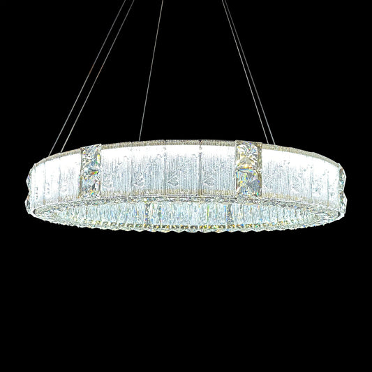 Michael Amini Lighting - Mina 31" Round Crystal LED Chandelier - Clear