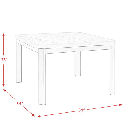 Francesca - Square 5 Piece Counter Height Dining Set, Table & Four PU Chairs - Gray / Marble