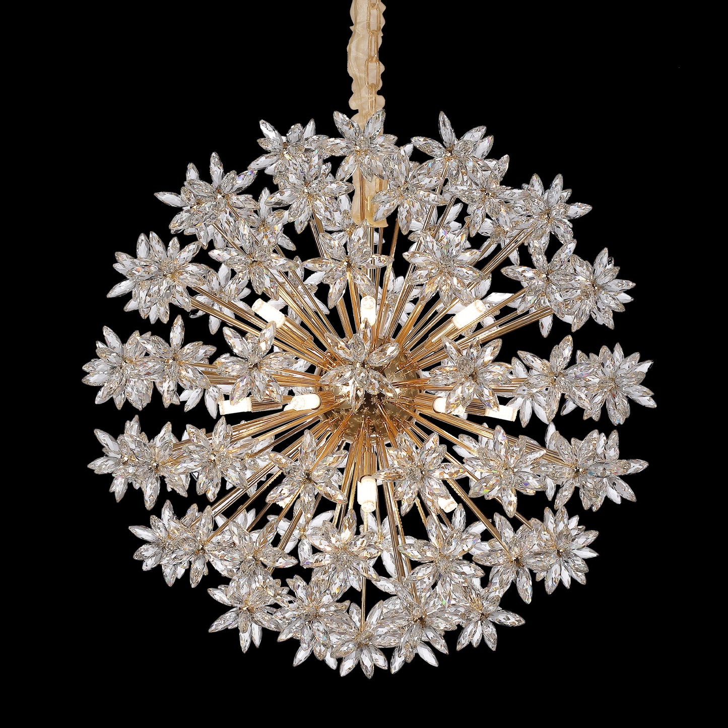 Michael Amini Lighting - Bouquet 18-Light Round Crystal Chandelier - Gold