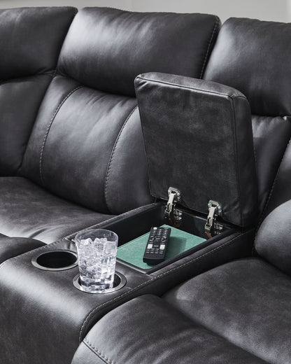 Sultan Meadow - 2-Piece Reclining Sectional - Carbon