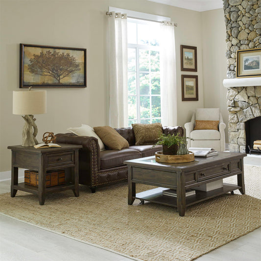 Paradise Valley - 3 Piece Table Set - Saddle Brown