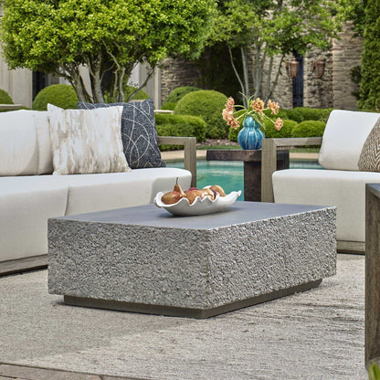 Hesston - Outdoor Concrete Coffee Table - Brown / Gray