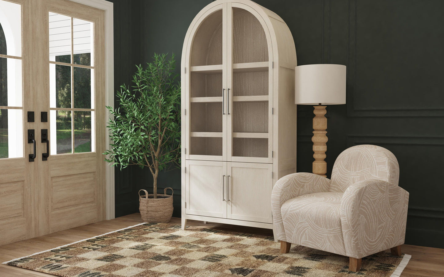 Fynn - Display Cabinet - Light Gray Oak