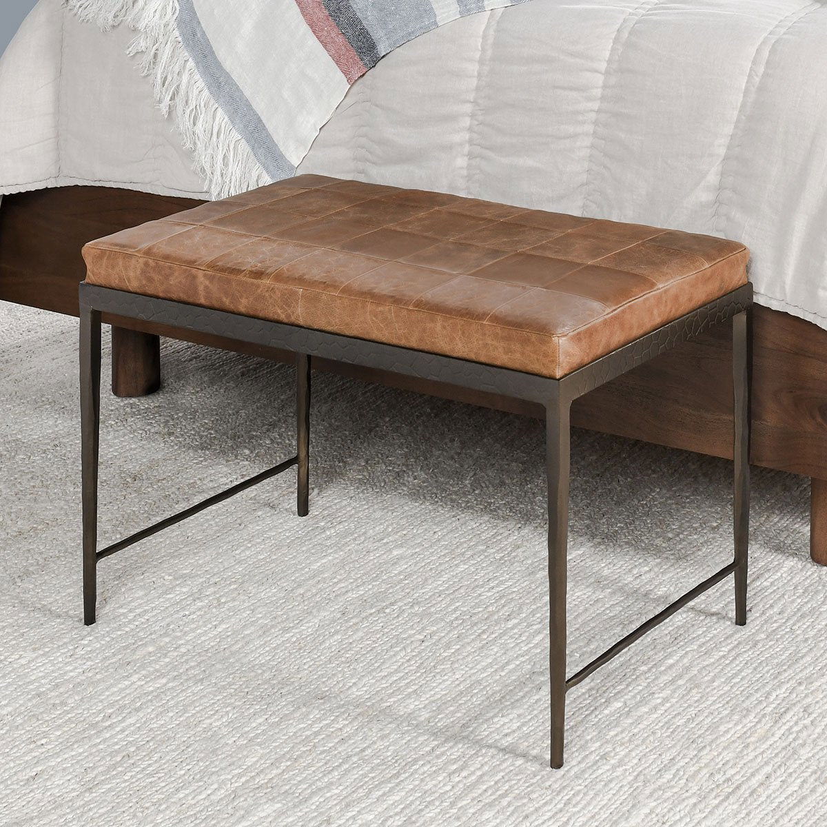 Malo - 28" Leather Bench