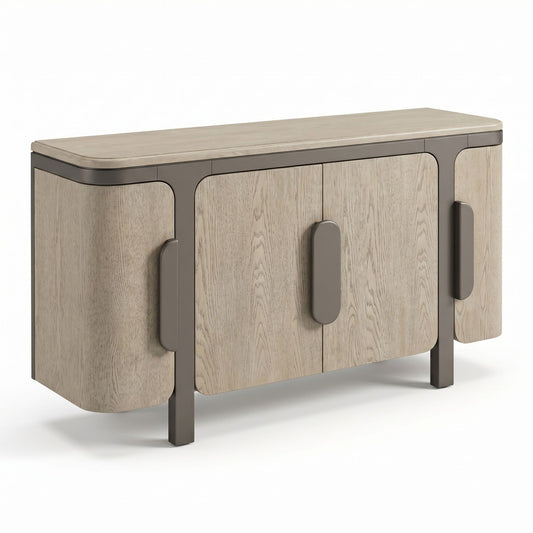 Curve Appeal - Four Door Cabinet - Natural