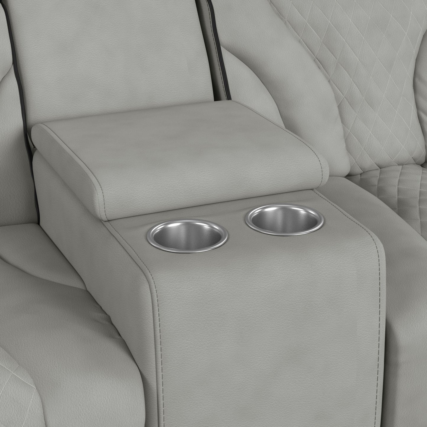 Blitz - Motion Loveseat With Console, And LED