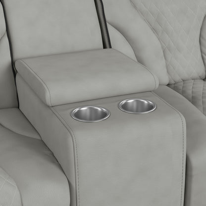 Blitz - Motion Loveseat With Console, And LED