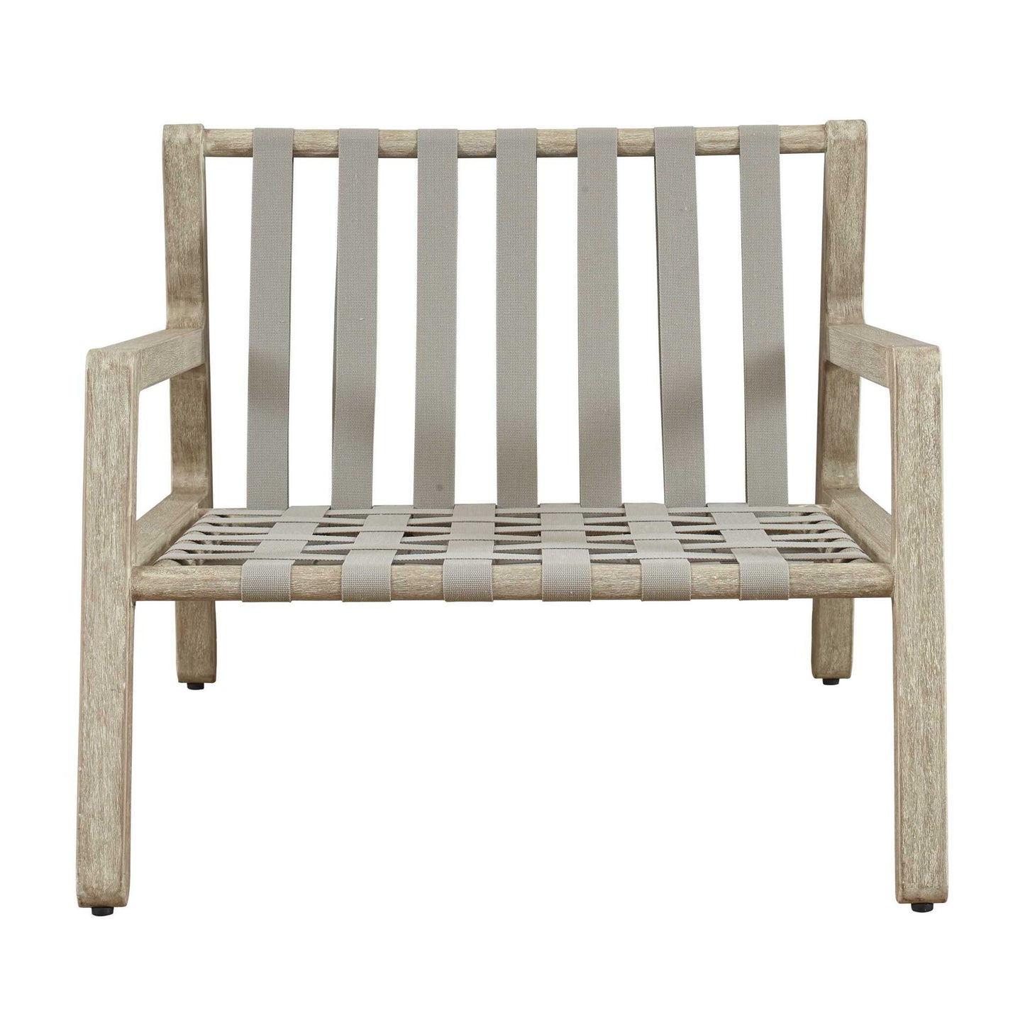 Strapped - Outdoor Lounge Chair - Light Brown / Pearl Silver