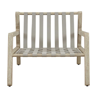 Strapped - Outdoor Lounge Chair - Light Brown / Pearl Silver