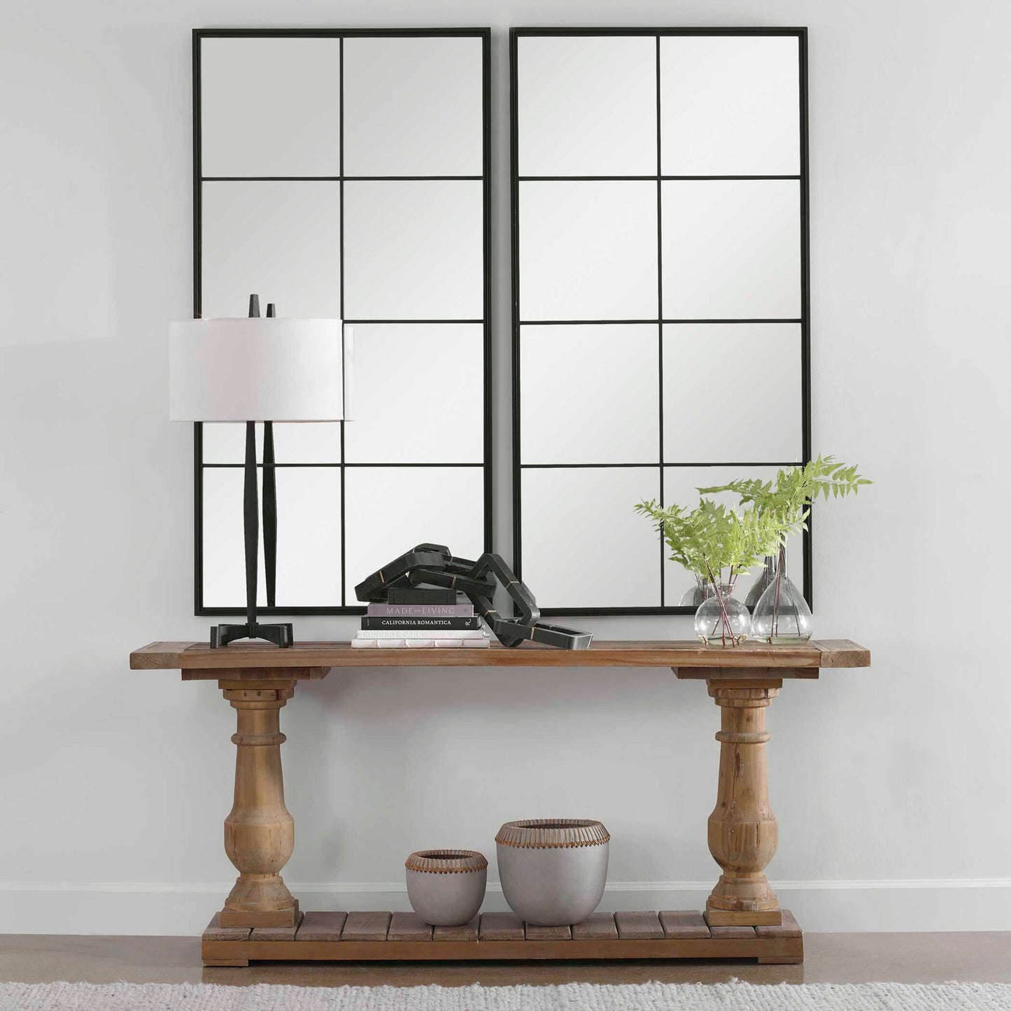 Rousseau - Iron Window Mirror - Black