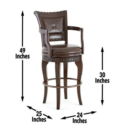 Antoinette - PU Swivel Bar Chair - Dark Brown