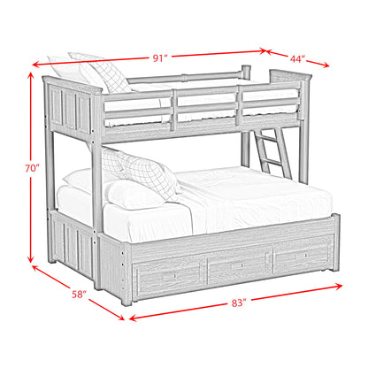 Hampton Kids - Bunk With Ladder And Trundle Bedroom Set