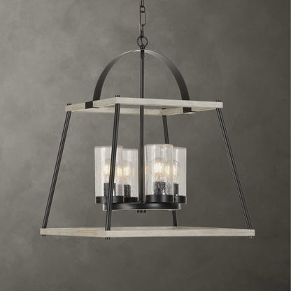 Edgecomb - 4 Light Indoor-Outdoor Pendant - Black / Gray