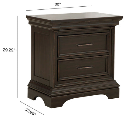 Caldwell - 2 Drawer Nightstand - Smoked Molasses
