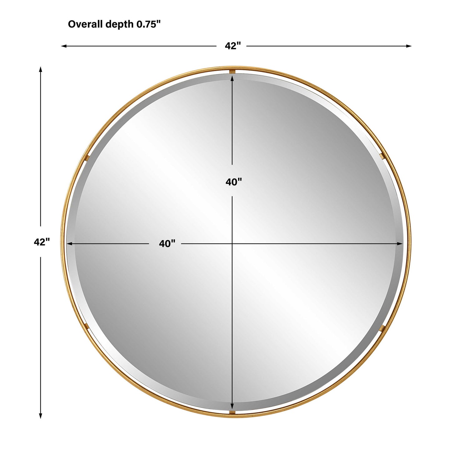 Canillo - Round Mirror - Gold