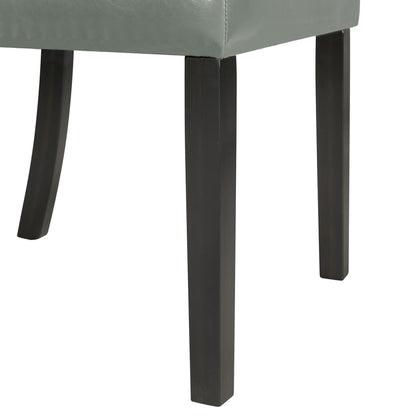 Francesca - Rectangular 5 Piece Gray PU Chairs Dining Set, Table & Four Chairs - Gray Marble