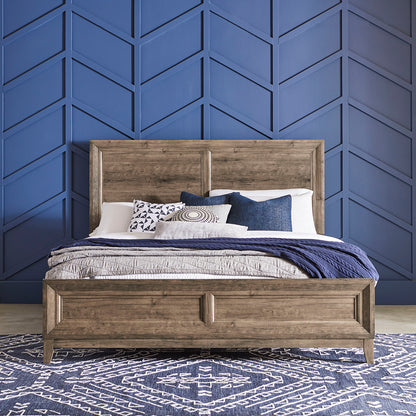 Ridgecrest - King Panel Headboard & Footboard - Cobblestone